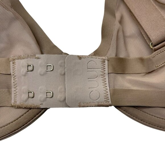 CUUP Bra Mesh 34E The Plunge Tan Underwire Sheer Sexy See Through Nude - Picture 5 of 7
